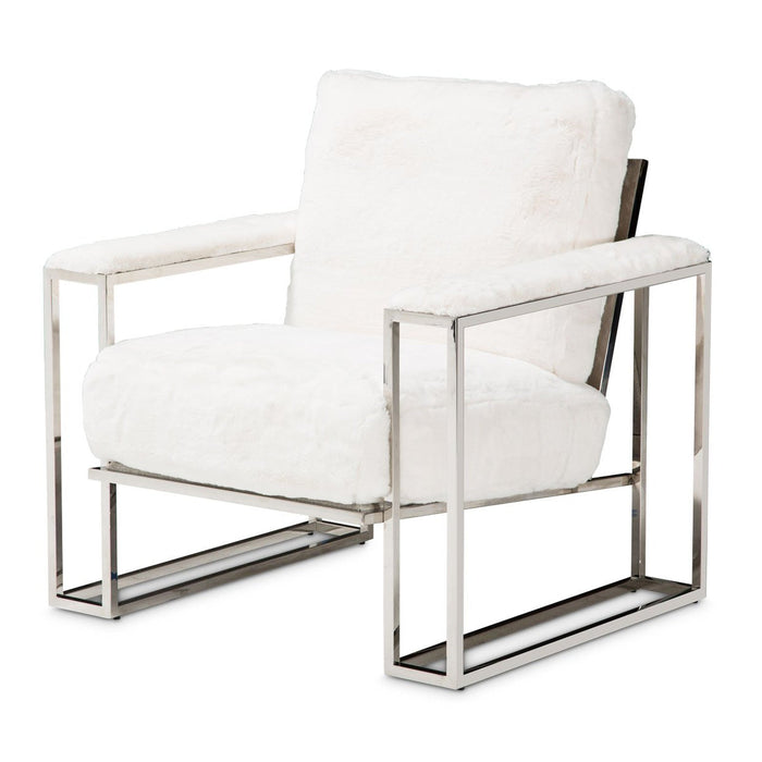 Michael Amini Trance Astro Faux Fur Chair Stainlesssteel DSC