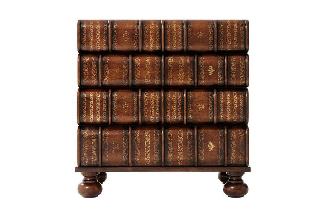 Theodore Alexander A Hand Carved and Gilt Faux Book Nightstand