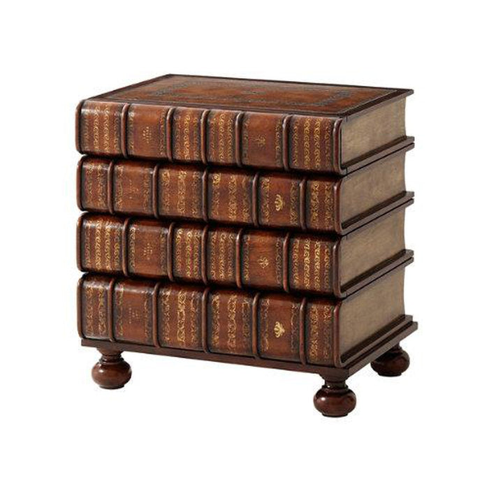 Theodore Alexander A Hand Carved and Gilt Faux Book Nightstand