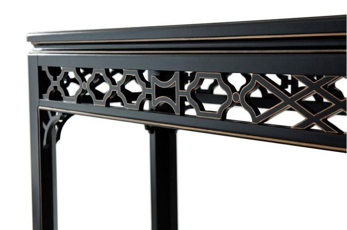 Theodore Alexander Long Hall Burl Console Table