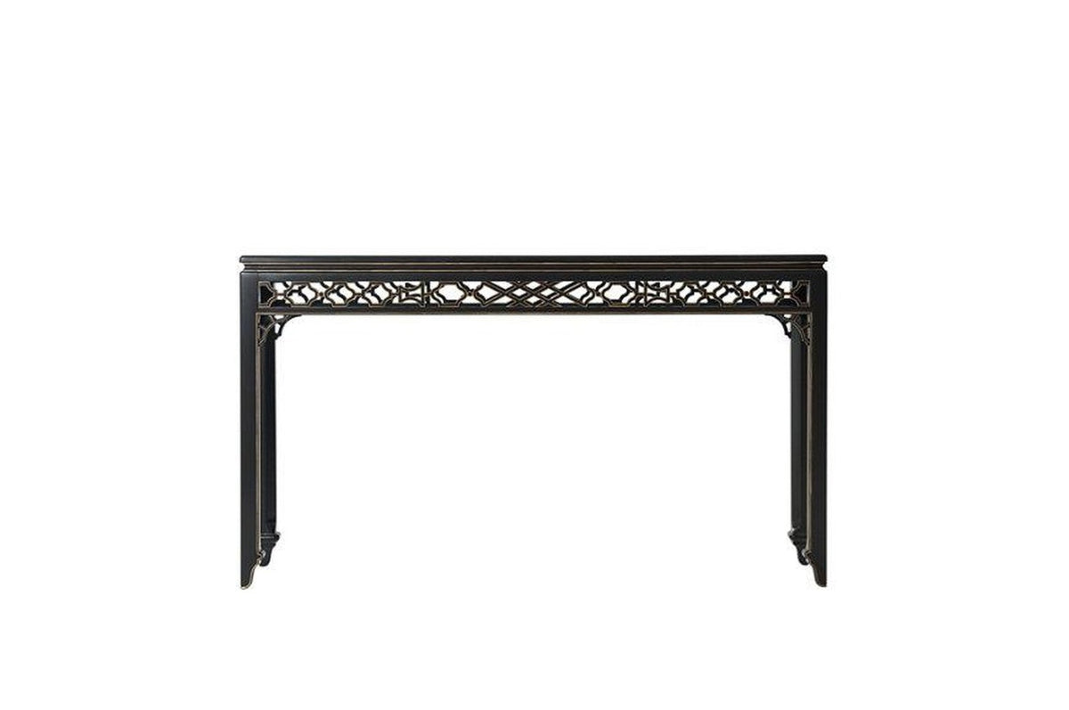 Theodore Alexander Long Hall Burl Console Table