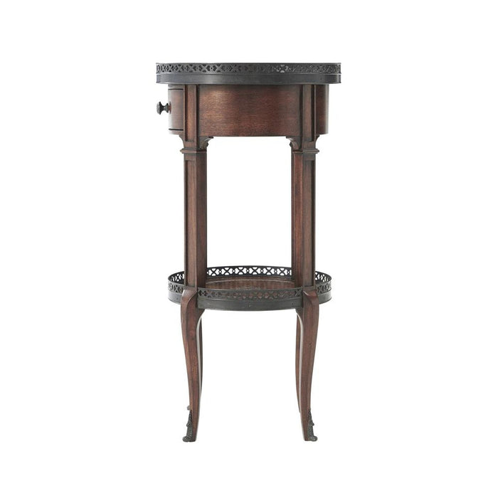Theodore Alexander Walnut Circle Accent Table