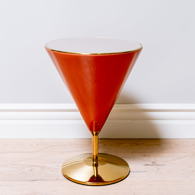 Theodore Alexander Carnelian and Polished Brass Accent Table Floor Sample