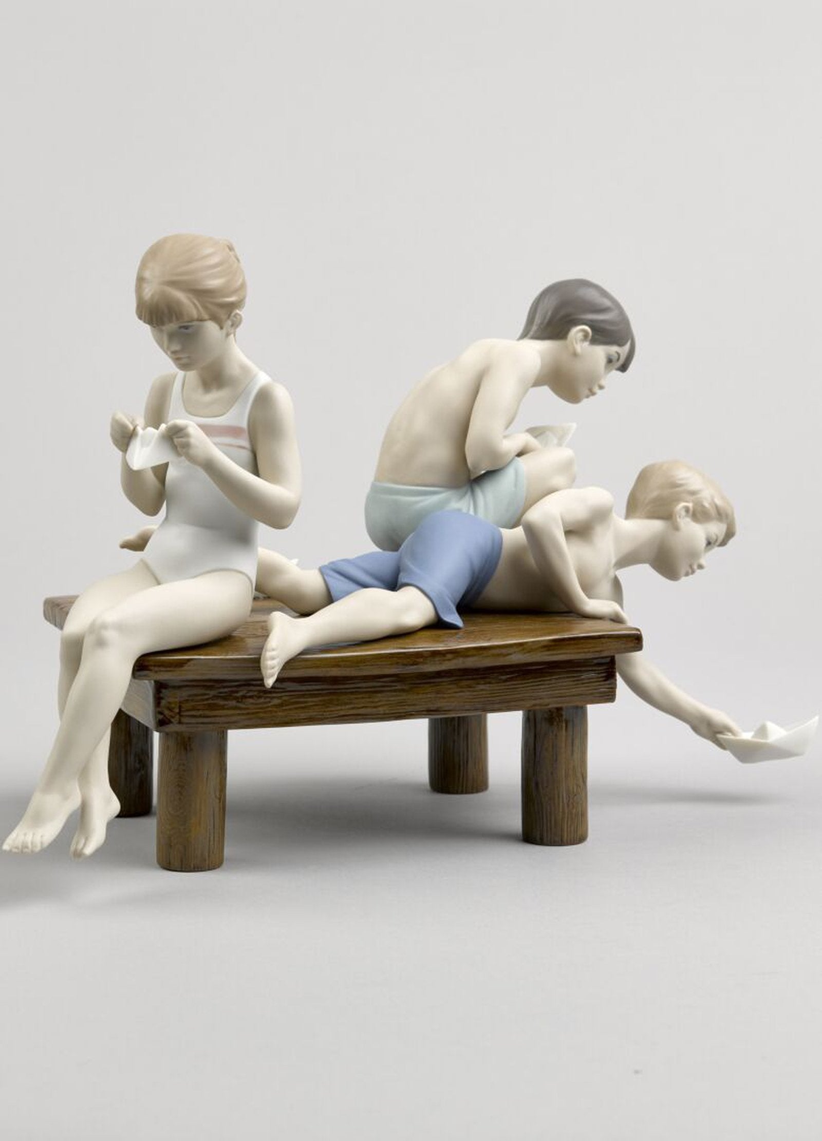 Lladro Paper Boats Children Figurine