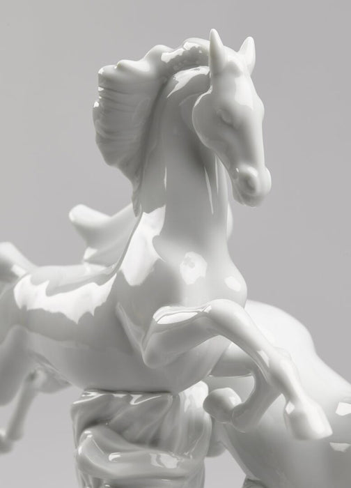 Lladro Horses Galloping Figurine