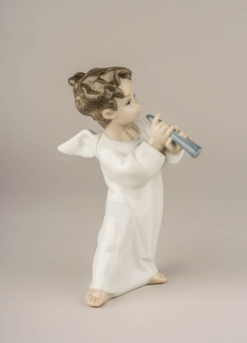 Lladro Angel with Flute Figurine