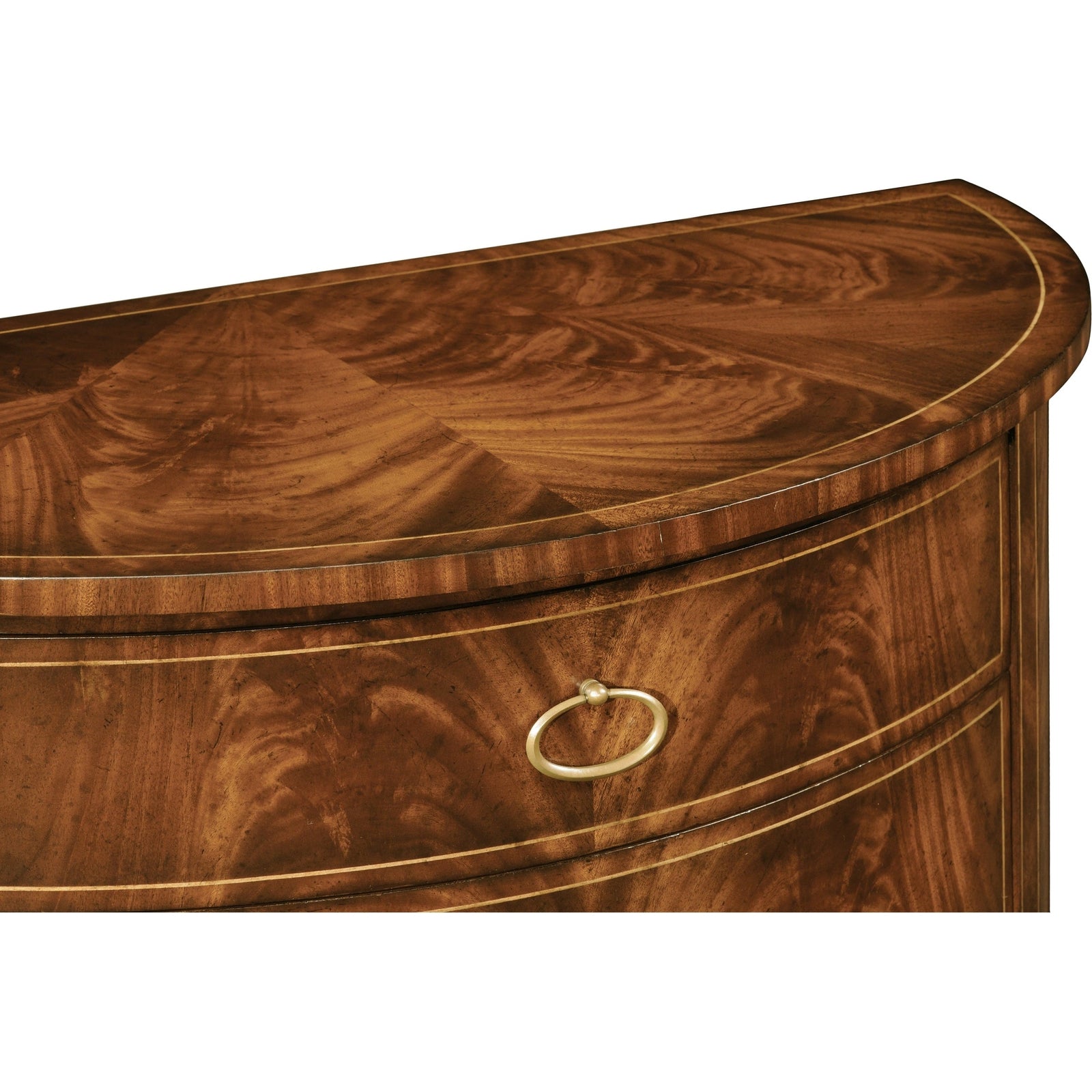 Jonathan Charles Biedermeier Style Mahogany Demilune Cabinet