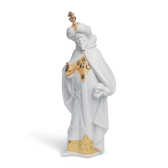 Lladro King Balthasar Nativity Figurine Golden Lustre