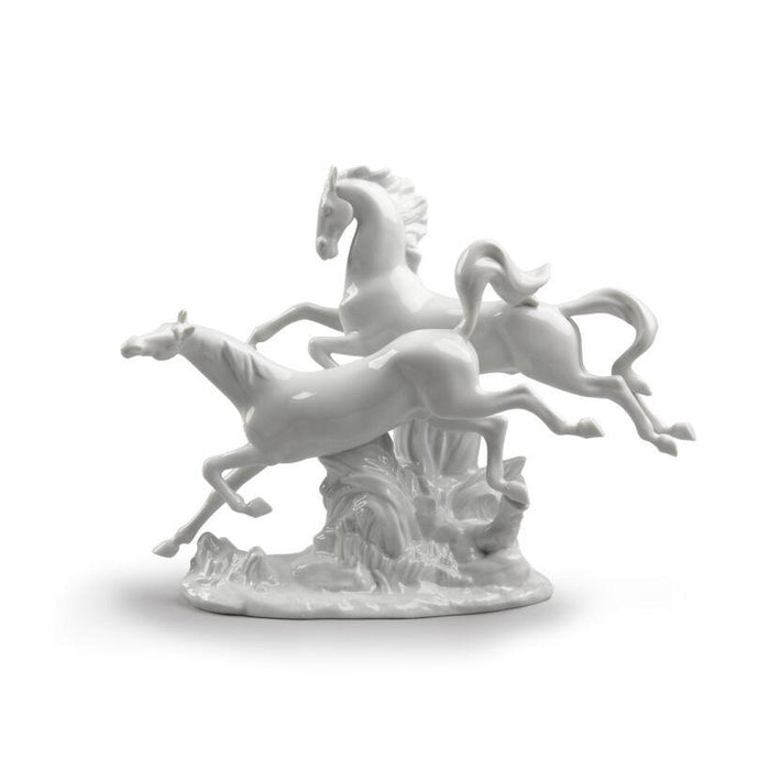 Lladro Horses Galloping Figurine