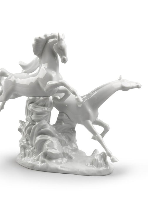 Lladro Horses Galloping Figurine