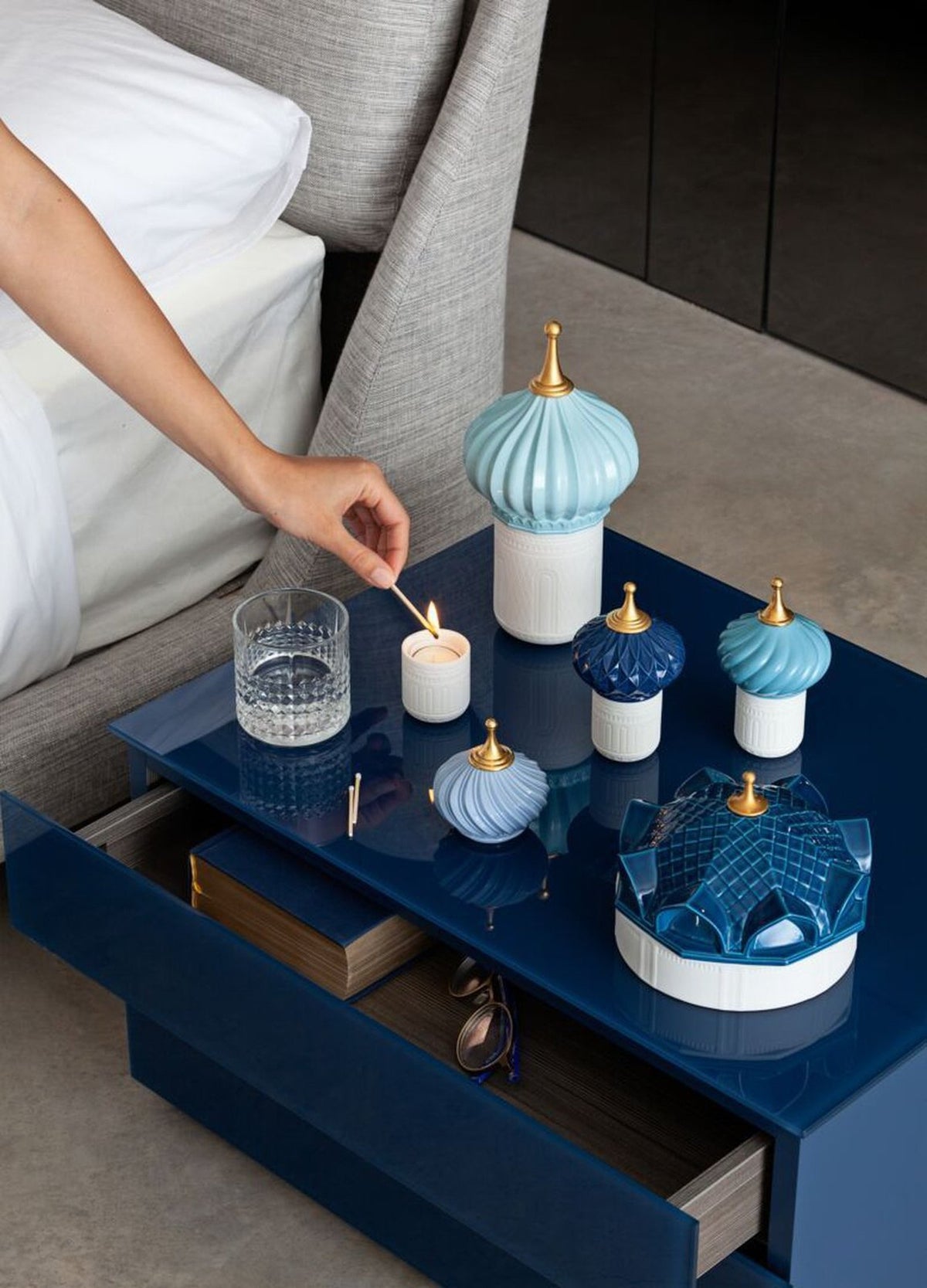 Lladro Turquoise Spire Candle 1001 Lights Unbreakable Spirit Scent