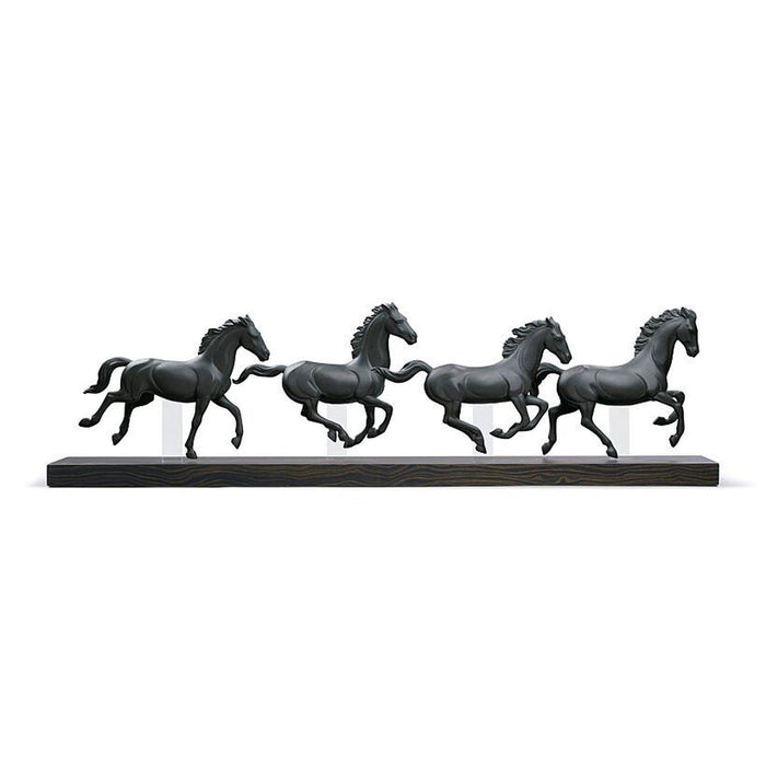 Lladro Galloping Herd Horses Figurine