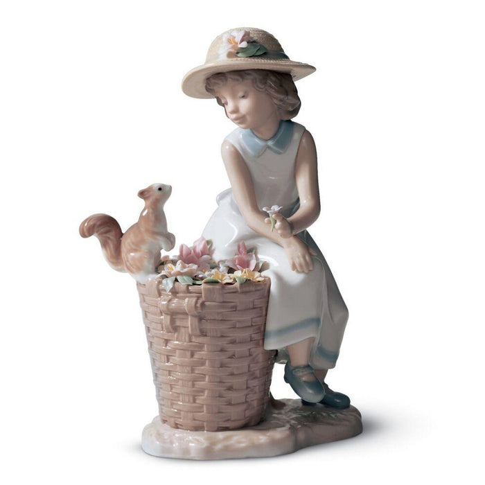 Lladro Hello Little Squirrel! Girl Figurine