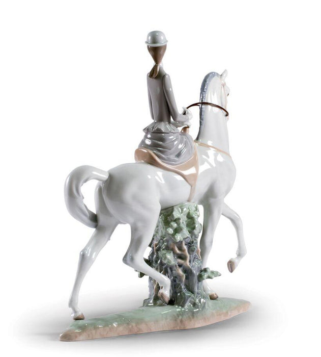 Lladro Woman on Horse Figurine