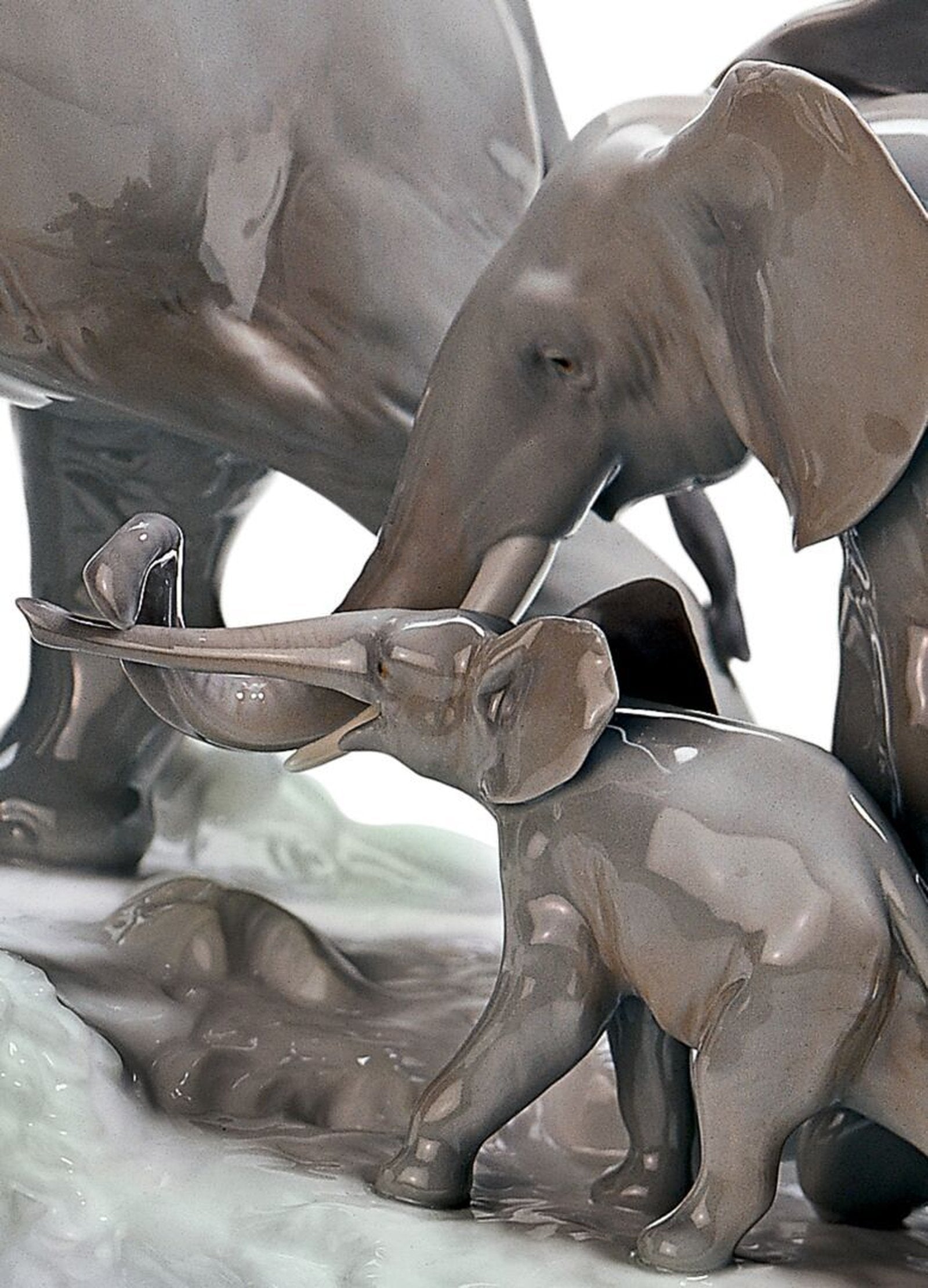Lladro Elephants Walking Figurine