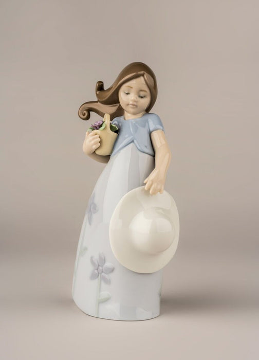 Lladro Little Violet Girl Figurine