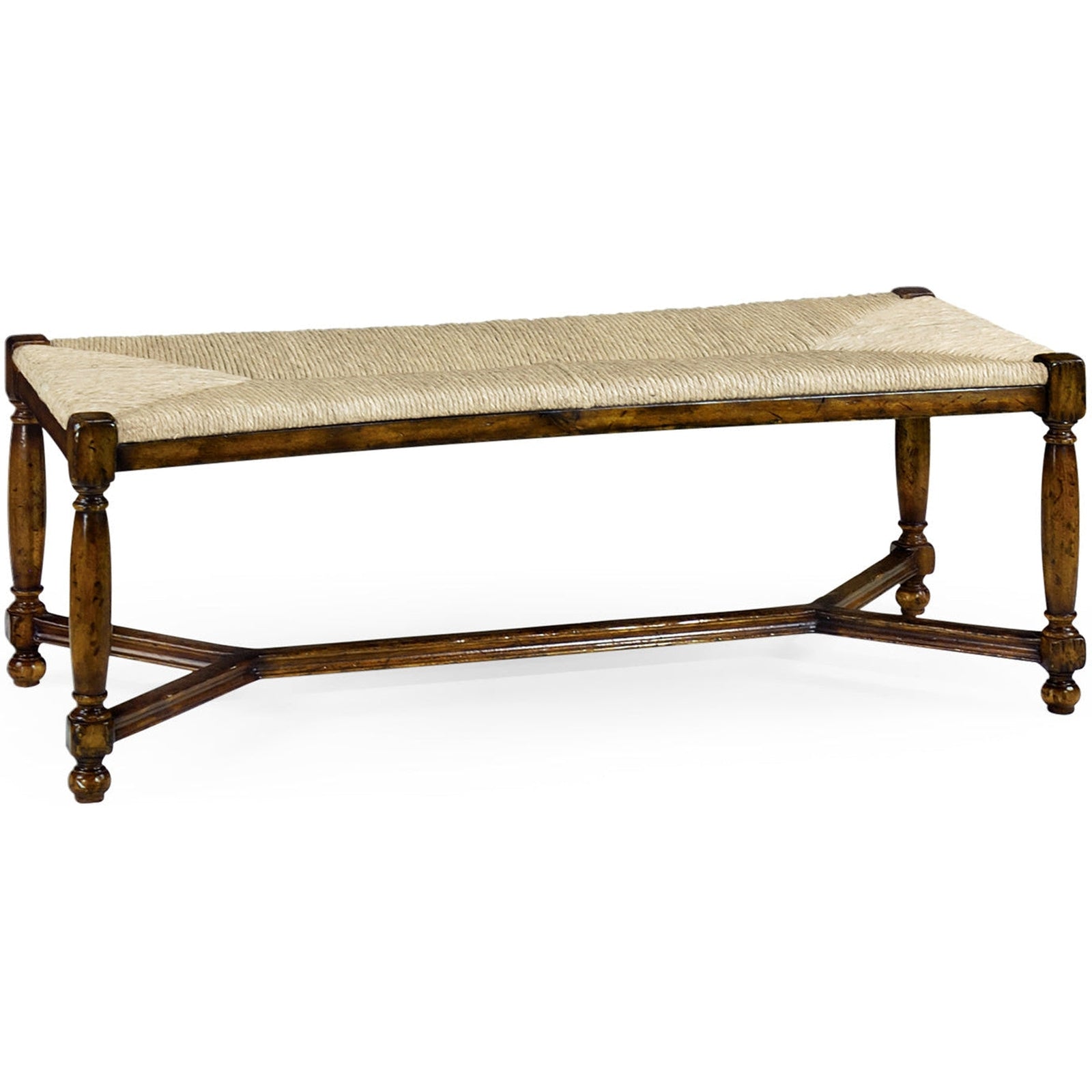 Jonathan Charles Two Seat Stool with Rush Seat