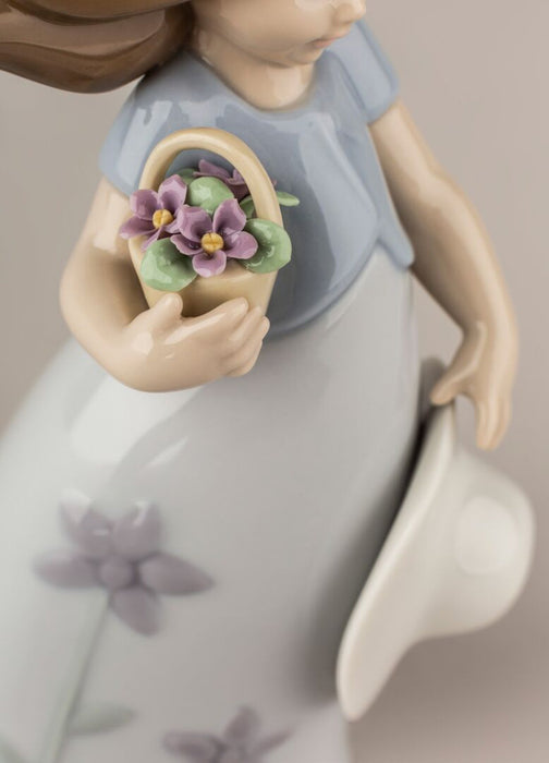 Lladro Little Violet Girl Figurine