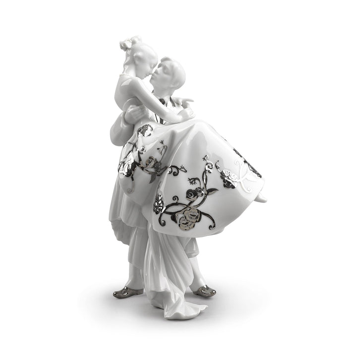 Lladro The Happiest Day Couple Figurine Silver luster