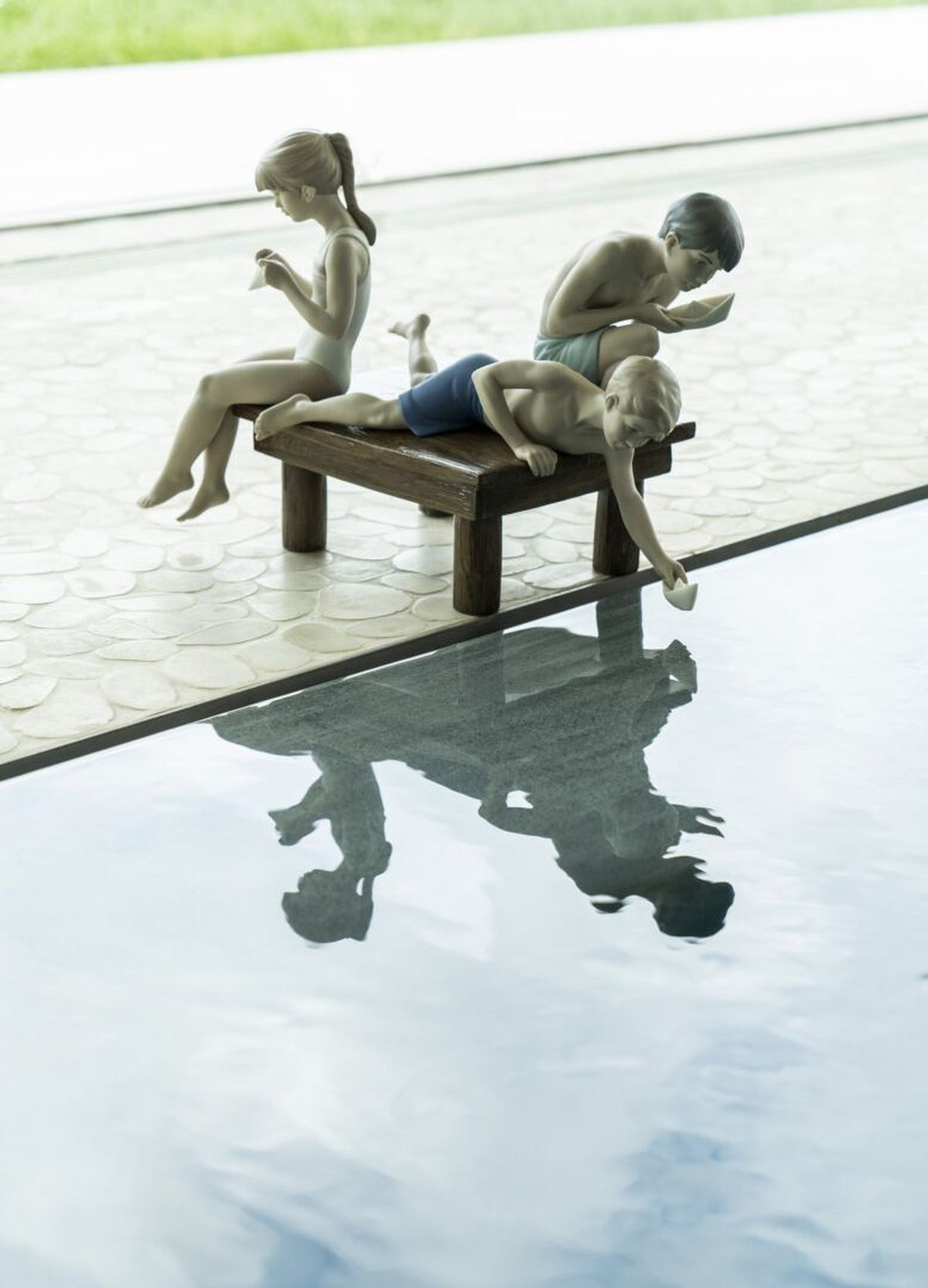 Lladro Paper Boats Children Figurine