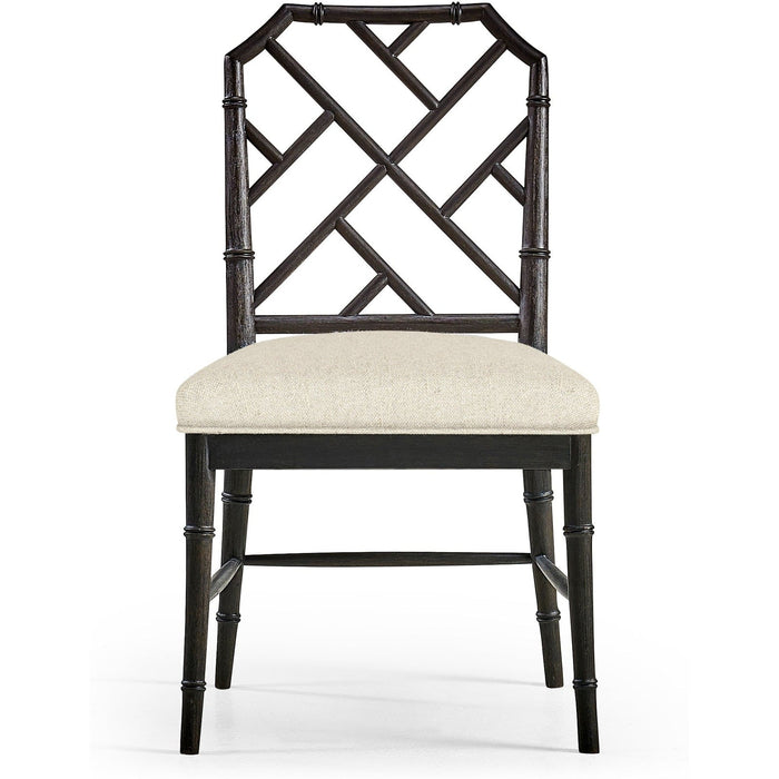 Jonathan Charles Saros Chippendale Bamboo Side Chair - Ebonized Black