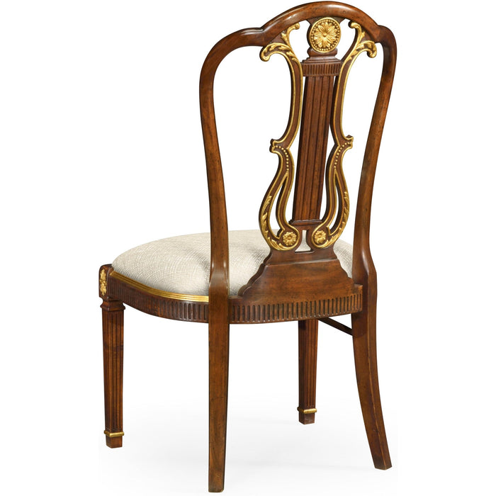 Jonathan Charles Buckingham Gilded Lyre Back Dining Side Chair