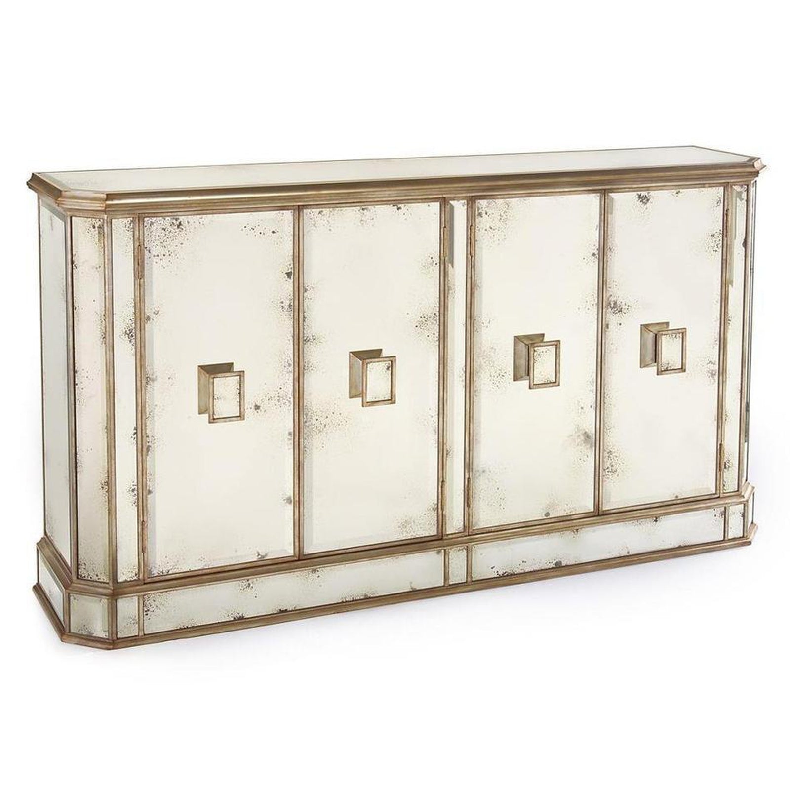 John Richard Juno Foxed Mirror Four Door Credenza
