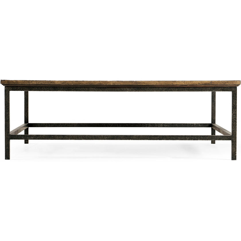 Jonathan Charles Casual Accents Square Coffee Table with Iron Base
