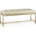 Jonathan Charles Luxe Silver Iron & Cream Leather Bench