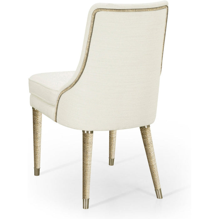 Jonathan Charles Shoal Linen & Grass Cloth Side Chair