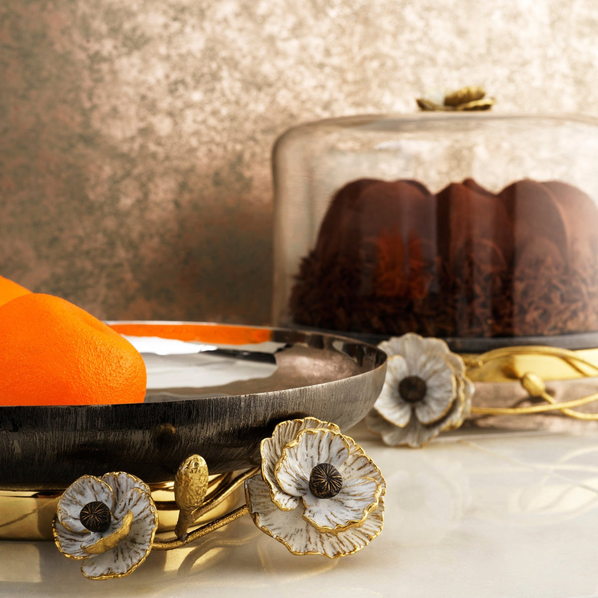 Michael Aram Anemone Cake Stand W/ Dome