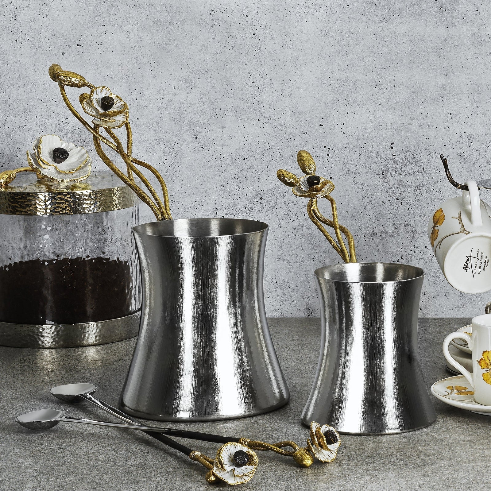 Michael Aram Anemone Coffee Pot with Spoon