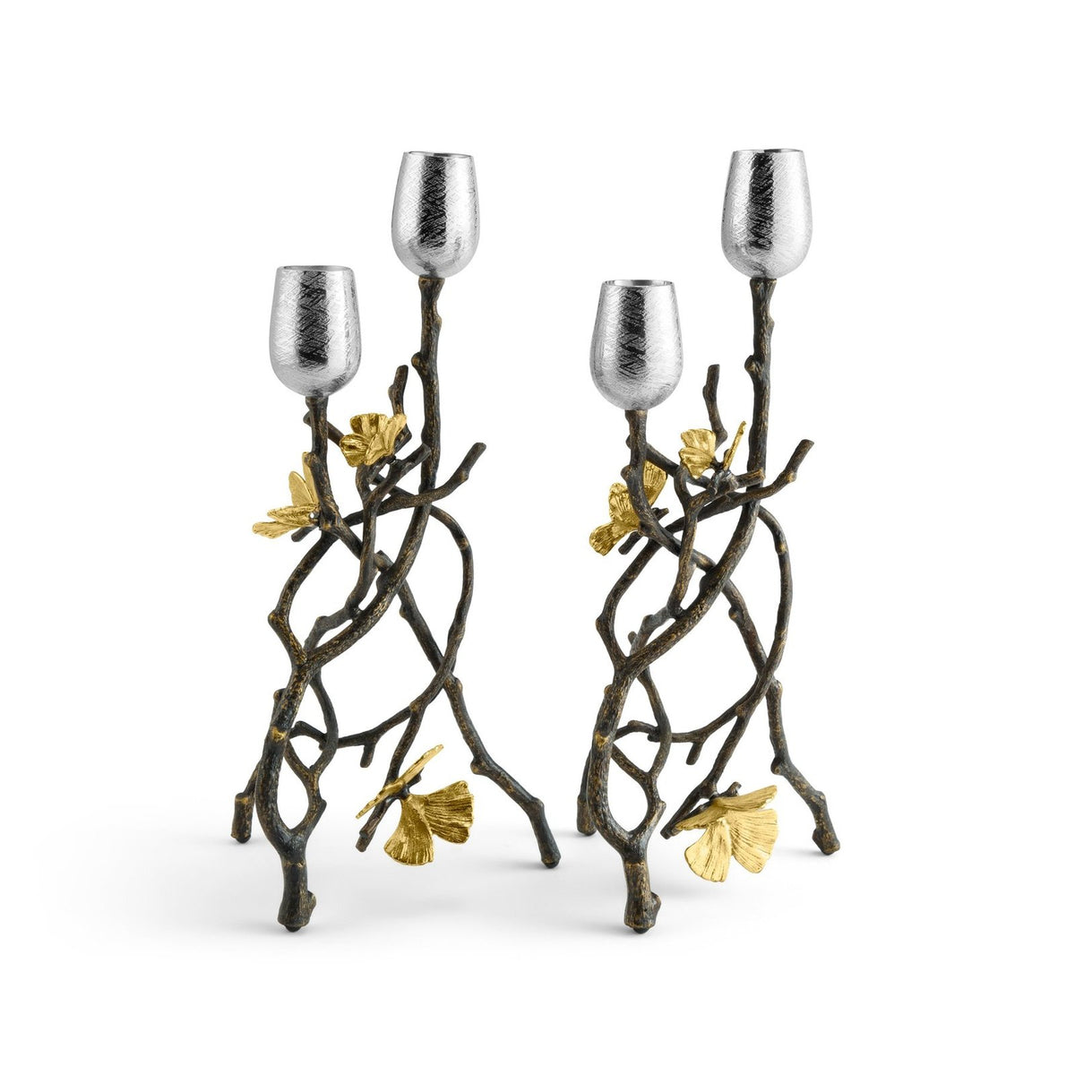 Michael Aram Butterfly Ginkgo Candleholders - Set of 2