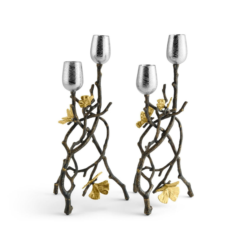 Michael Aram Butterfly Ginkgo Candleholders - Set of 2