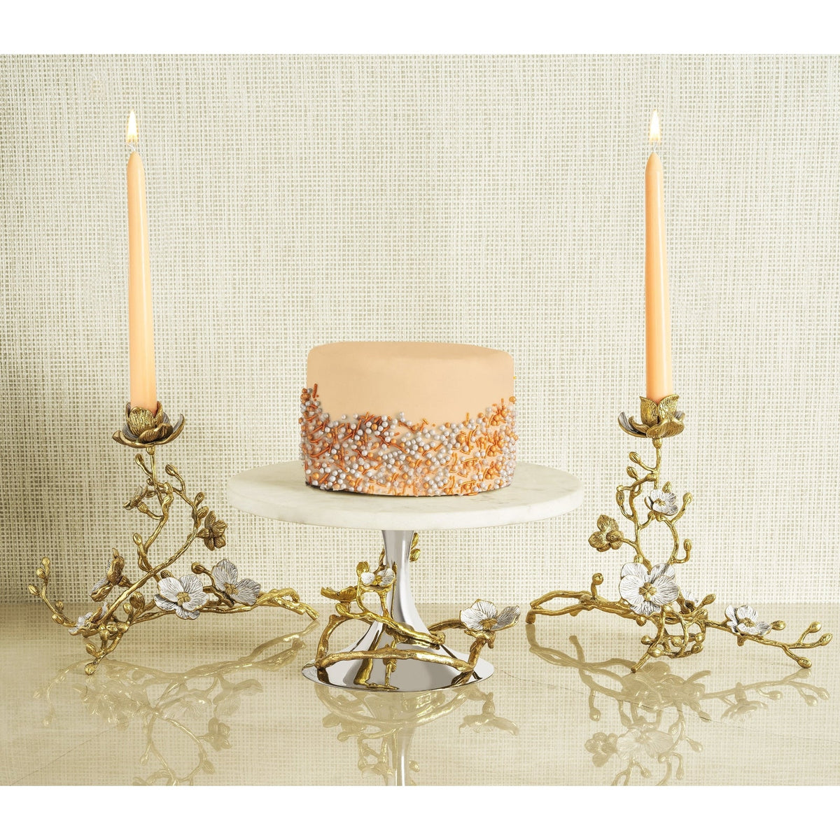 Michael Aram Orchid Sculptural Candleholders - Set of 2