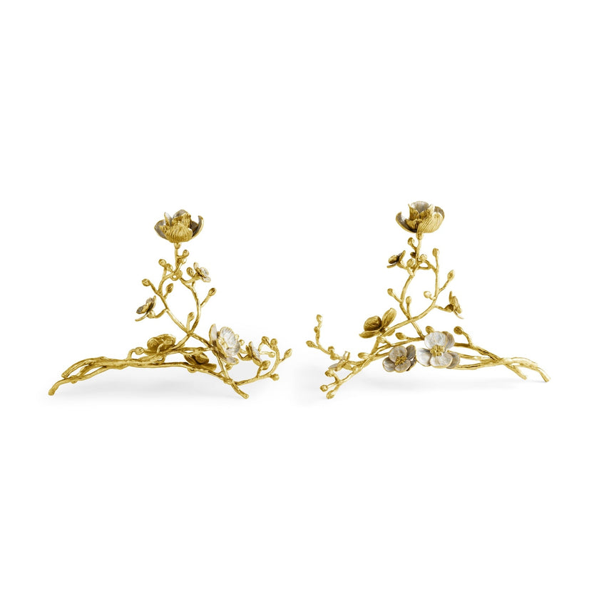 Michael Aram Orchid Sculptural Candleholders - Set of 2