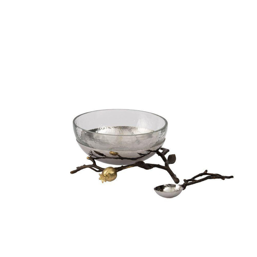 Michael Aram Pomegranate Glass Bowl With Spoon