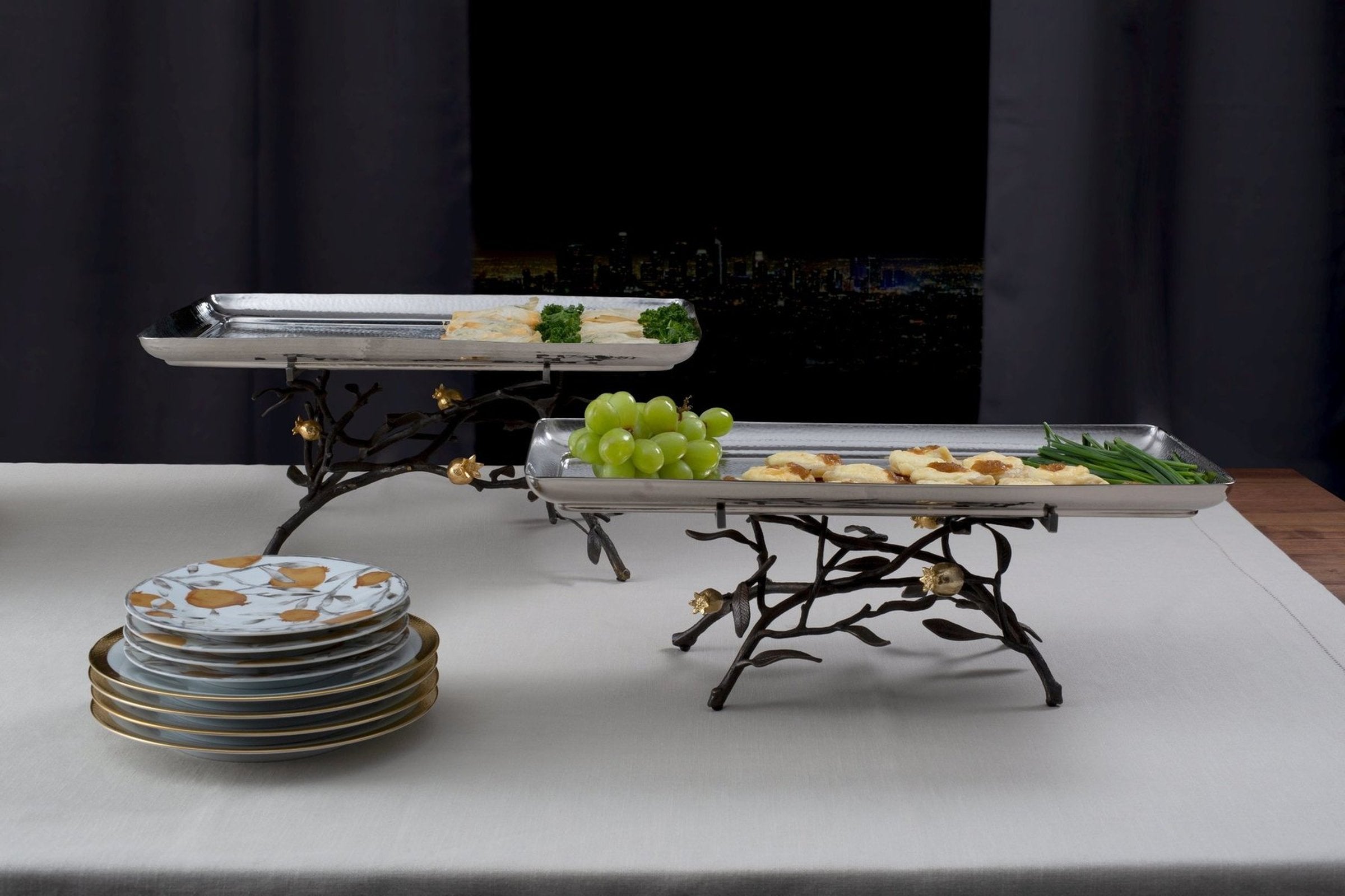 Michael Aram Pomegranate Large Footed Centerpiece Tray