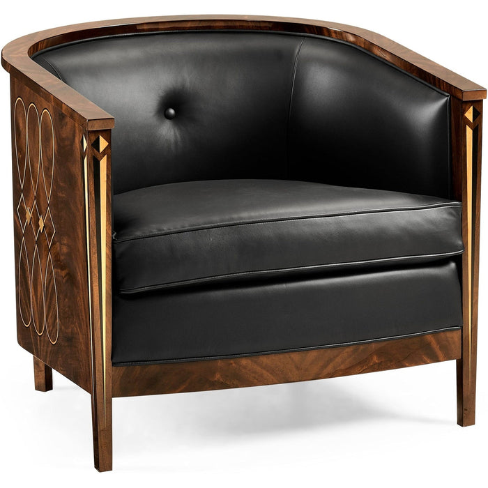 Jonathan Charles Knightbridge Tub Chair with Black Leather