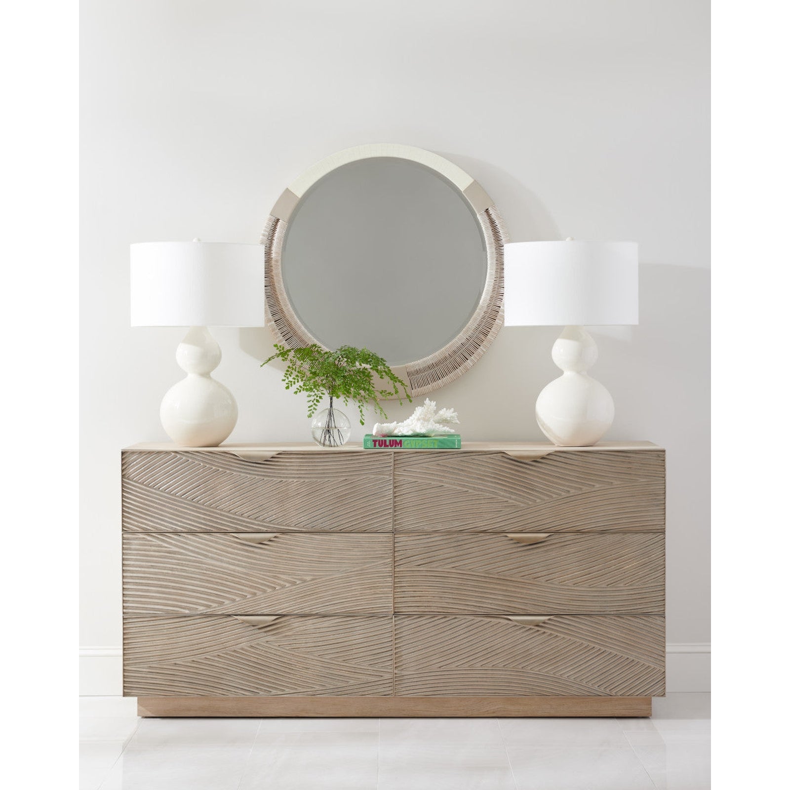 Jonathan Charles Gyre Round Multimedia Mirror