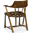 Jonathan Charles Curated Walnut Smokers Armchair with Leather Seat