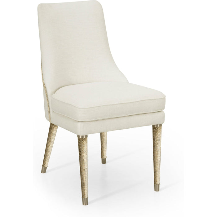 Jonathan Charles Shoal Linen & Grass Cloth Side Chair