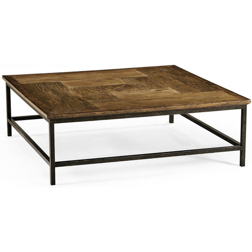 Jonathan Charles Casual Accents Square Coffee Table with Iron Base