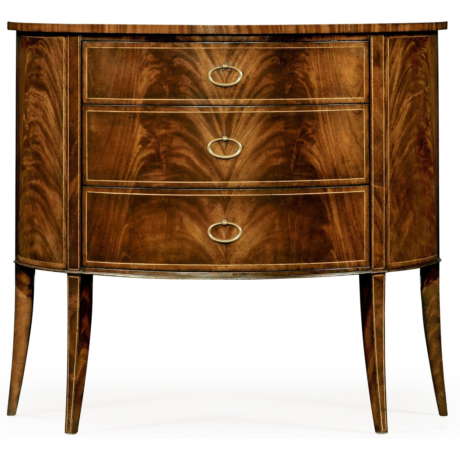 Jonathan Charles Biedermeier Style Mahogany Demilune Cabinet