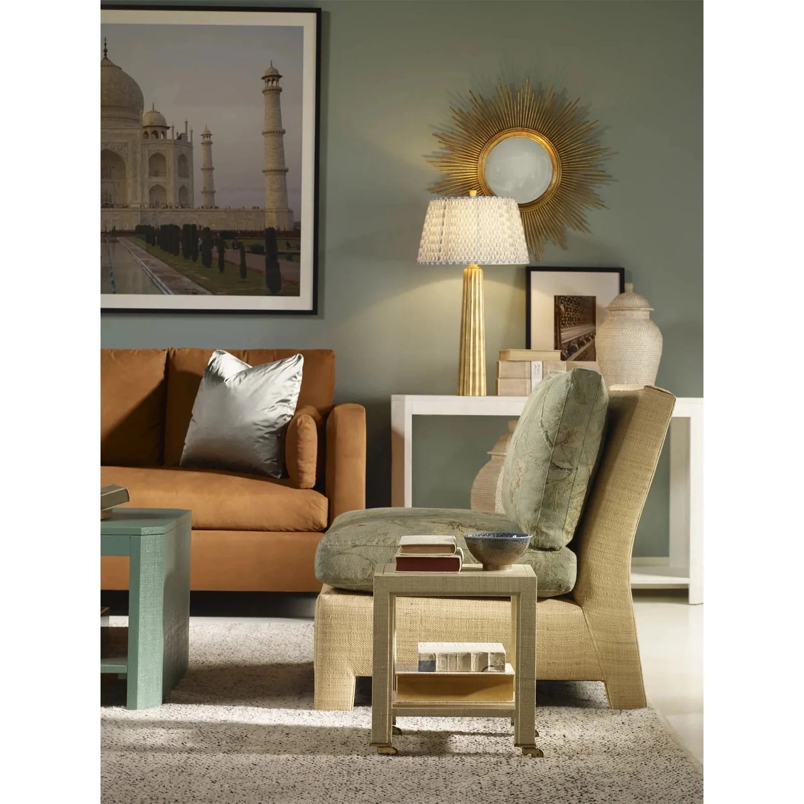 Century Furniture Grand Tour Antique Gold Leaf Mirror