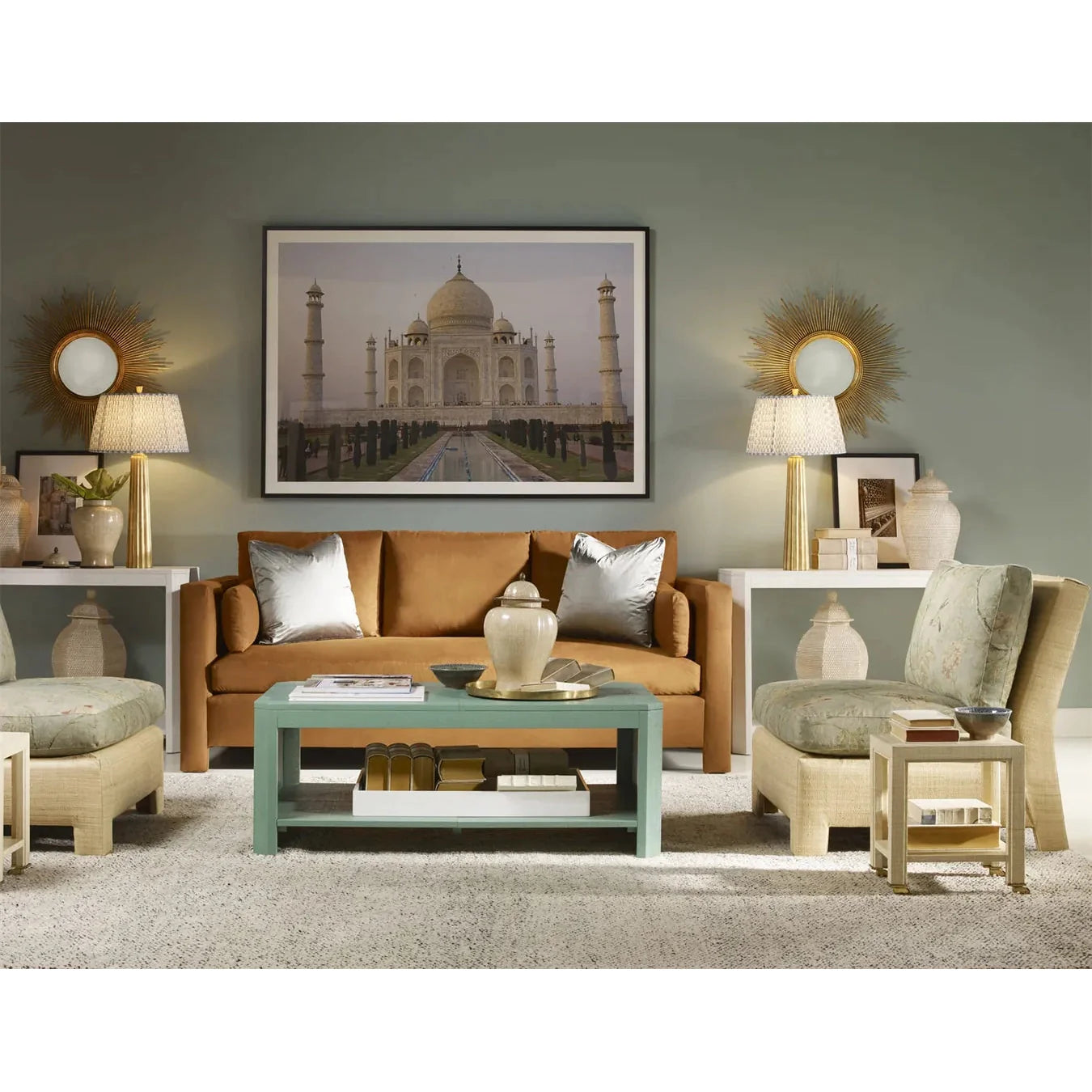 Century Furniture Grand Tour Antique Gold Leaf Mirror