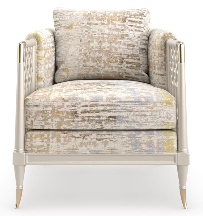 Caracole Upholstery Lattice Entertain You Chair
