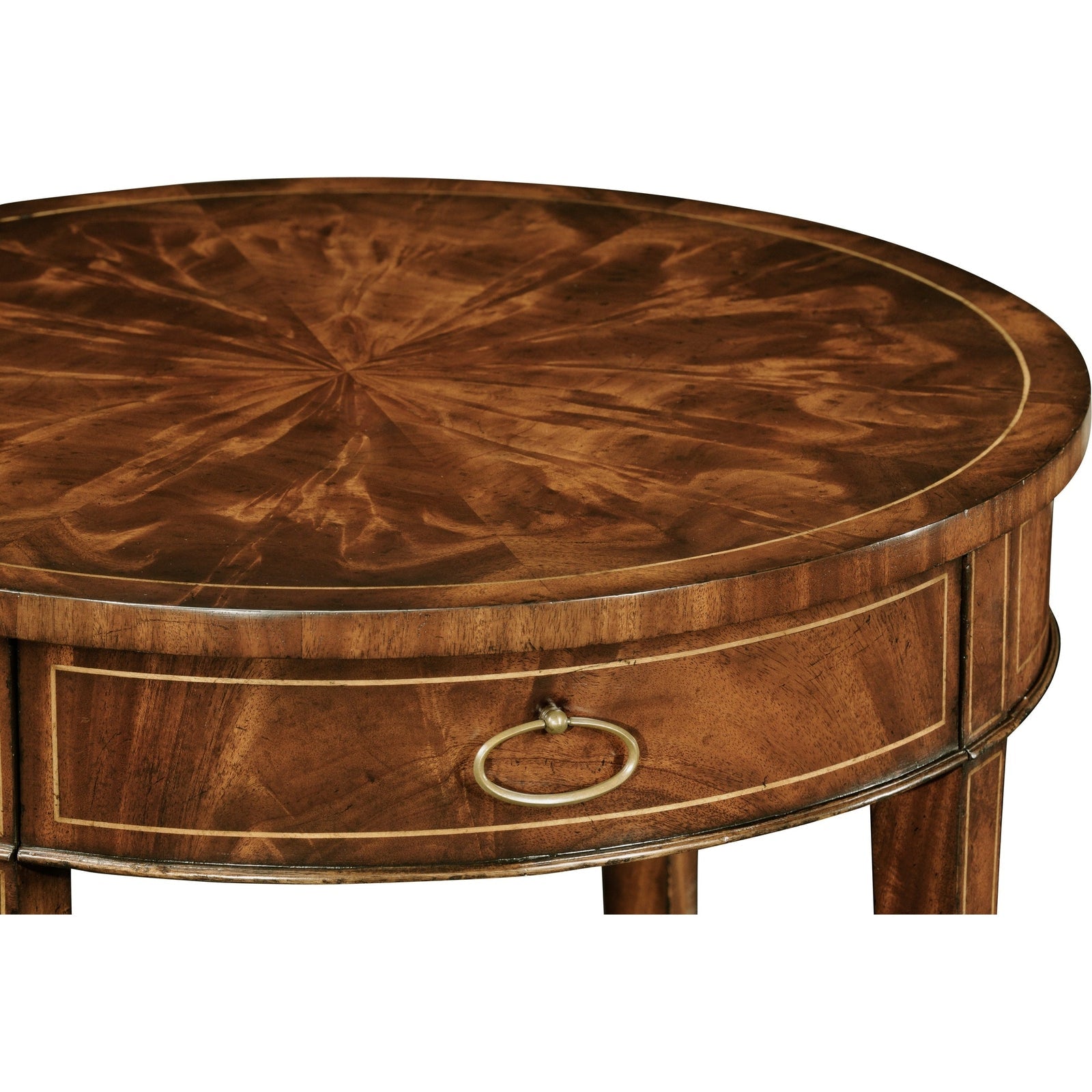 Jonathan Charles Round Mahogany Side Table Fine Stringing